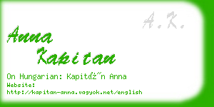 anna kapitan business card